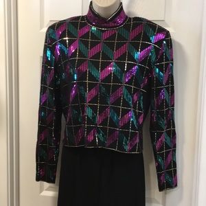 St. John Paillette Sequined Top